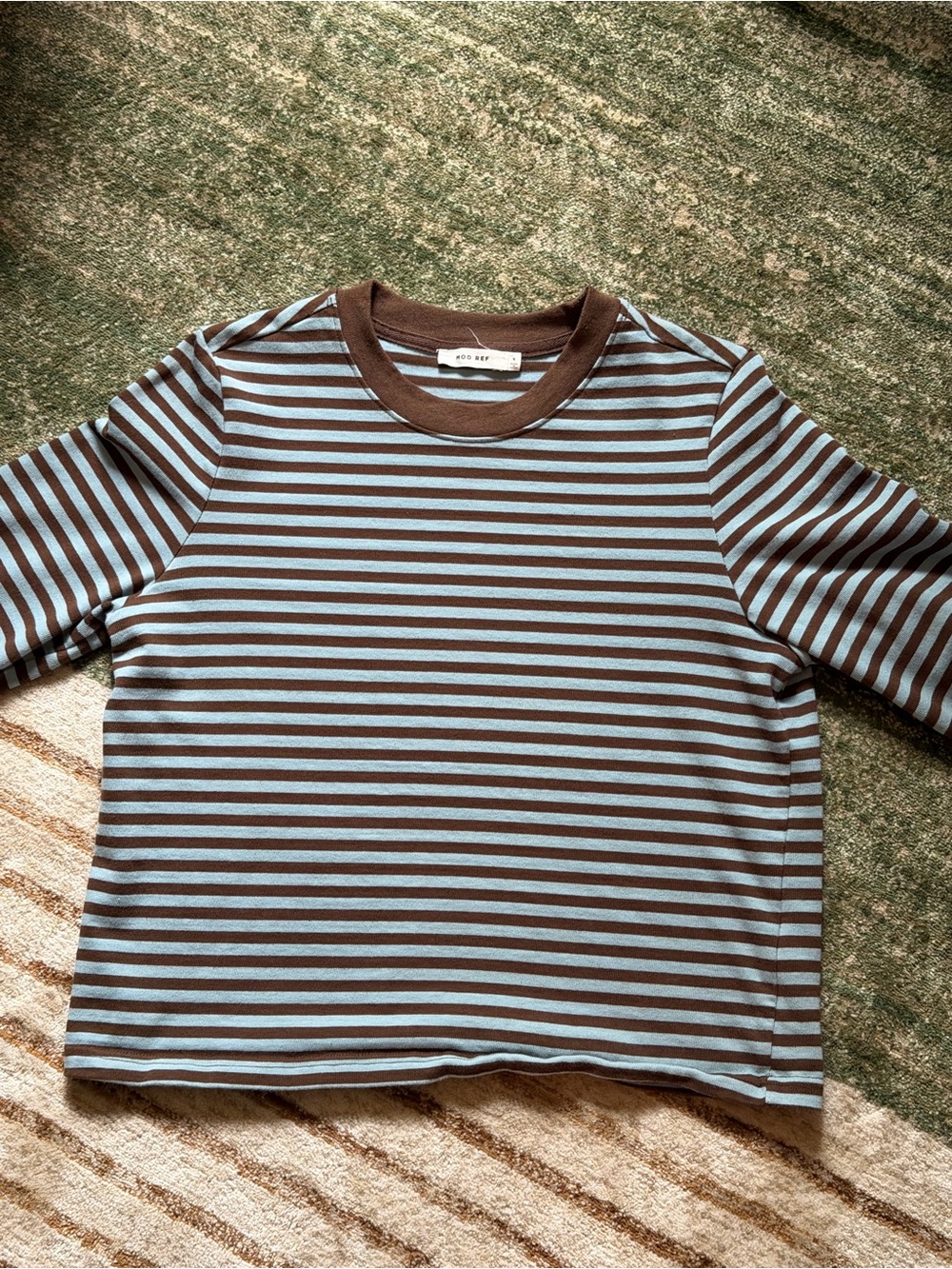 Mod Ref Blue & Brown Striped Long Sleeve Tee